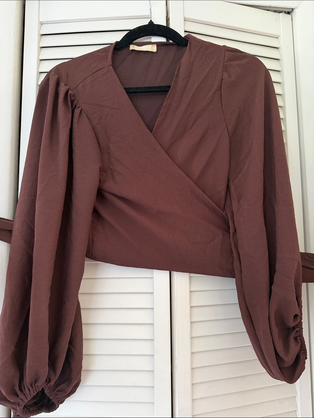 Altar'd State Mauve Brown Wrap Blouse